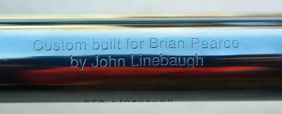 Brian cross-referenced 475 data in a Linebaugh Custom Sixguns Ruger New Model Blackhawk Bisley that was “custom built for Brian Pearce  by John Linebaugh” many years ago.